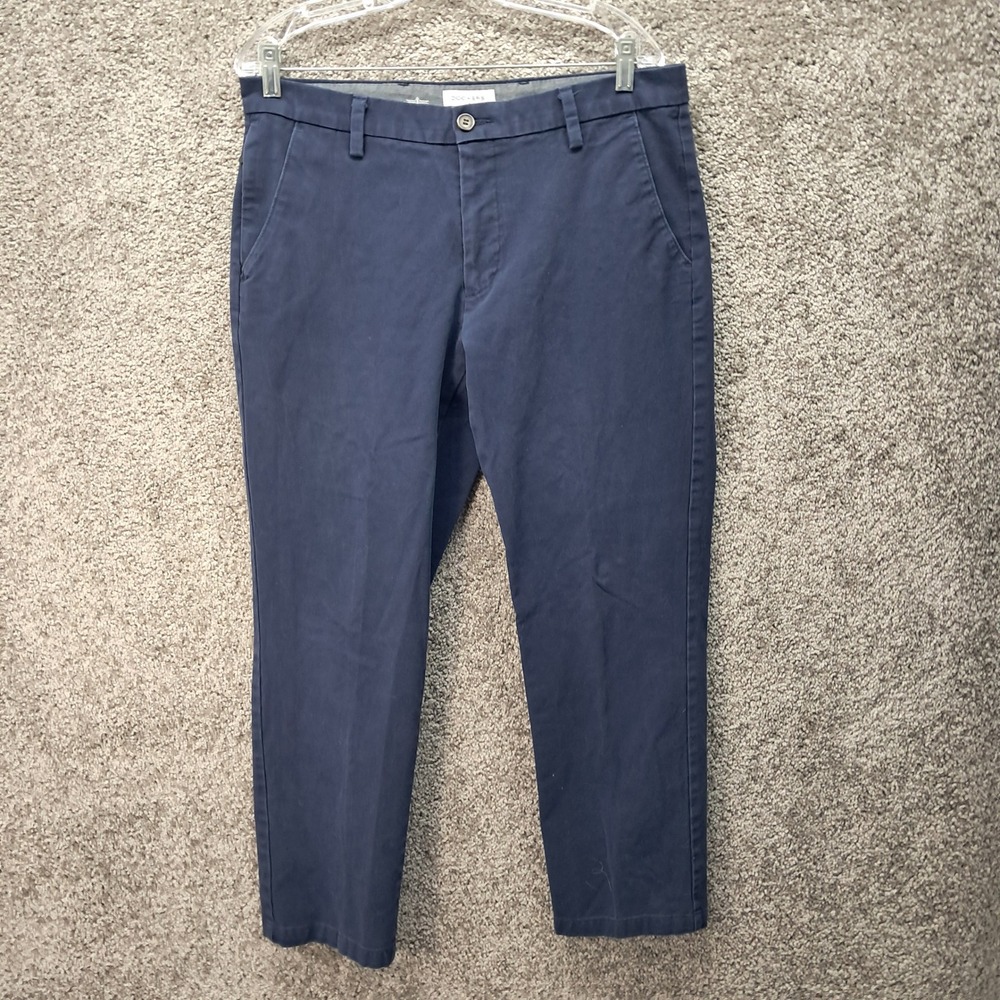 Dockers Mens Slim Tapered Navy Blue Cotton Stretch Chino Pants